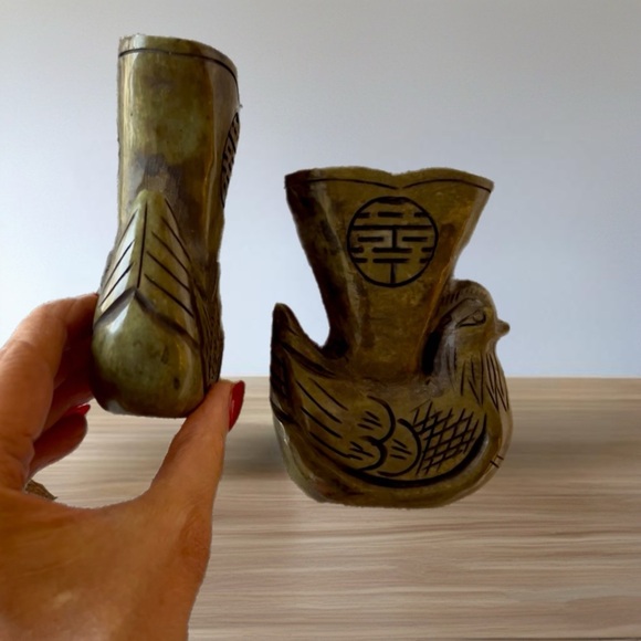 Elegant Green New Jade Bird candle holders - Picture 5 of 9